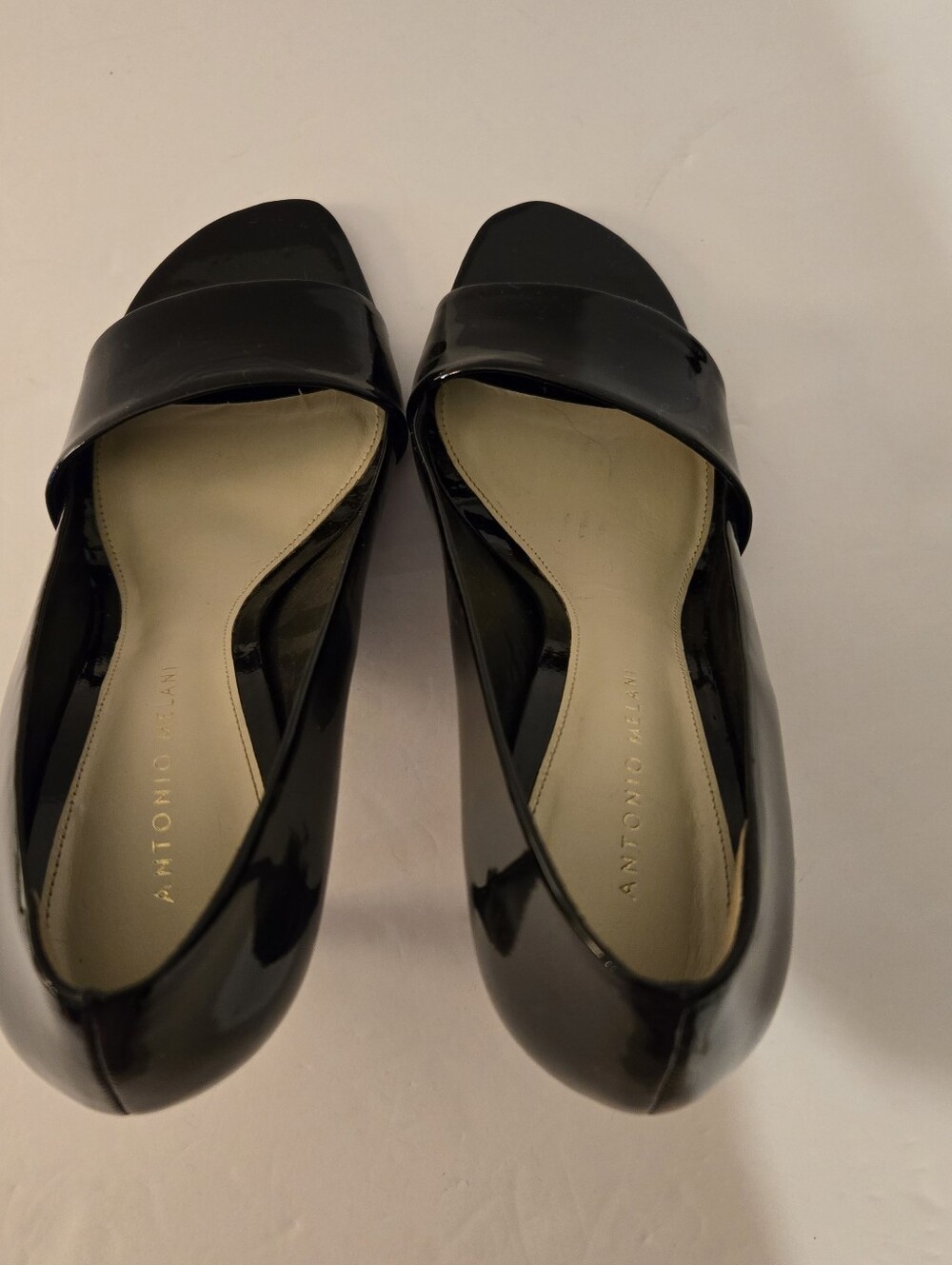 Antonio Melani Womens Jem Black Patent Leather Peep Toe Heels Size 8.5M - Picture 3 of 10